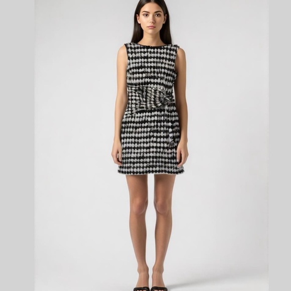 Sandra Darren black/white dress, size 14 - Picture 1 of 9